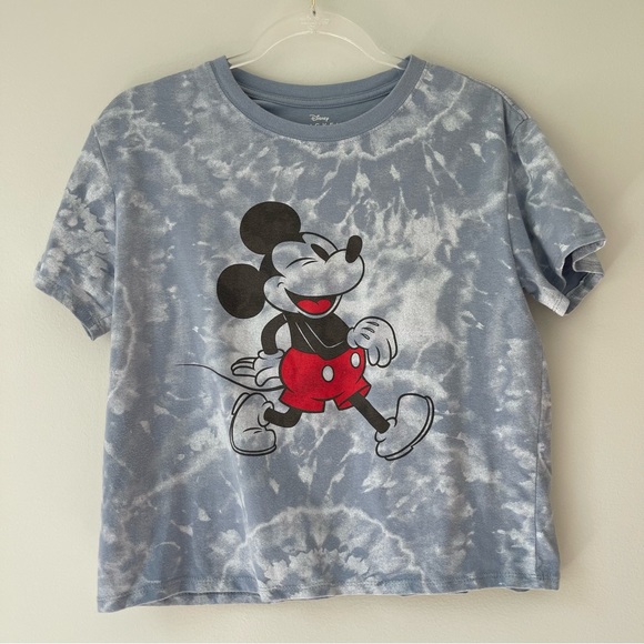 Disney Tops - Disney Tie‎ Dye Mickey Mouse Cropped T-Shirt Sz M